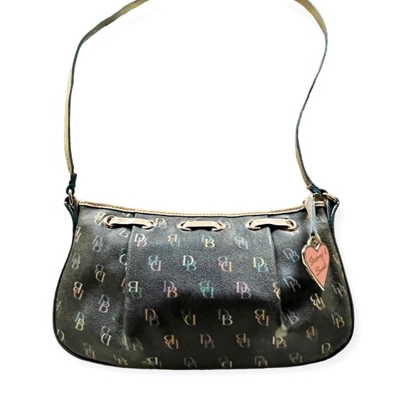 DOONEY & BOURKE " IT " Signature Monogram Coated Leather Small Hobo Purse - Picture 4 of 10